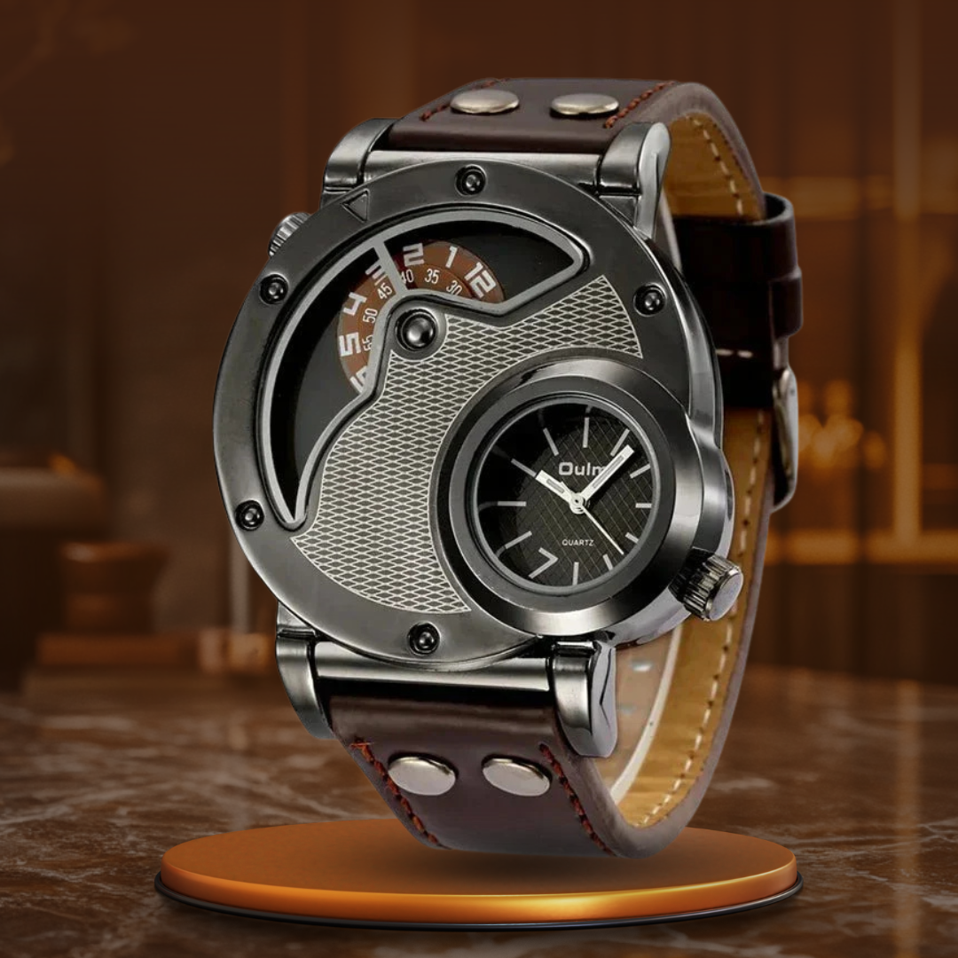 Luxury Dual Time Quartz Watch